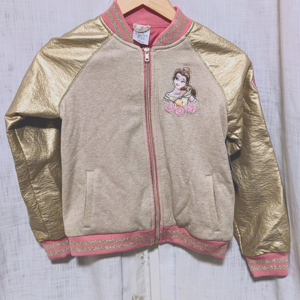 Disney Beauty and the Beast "Belle" Varsity Jacket Girls 9/10